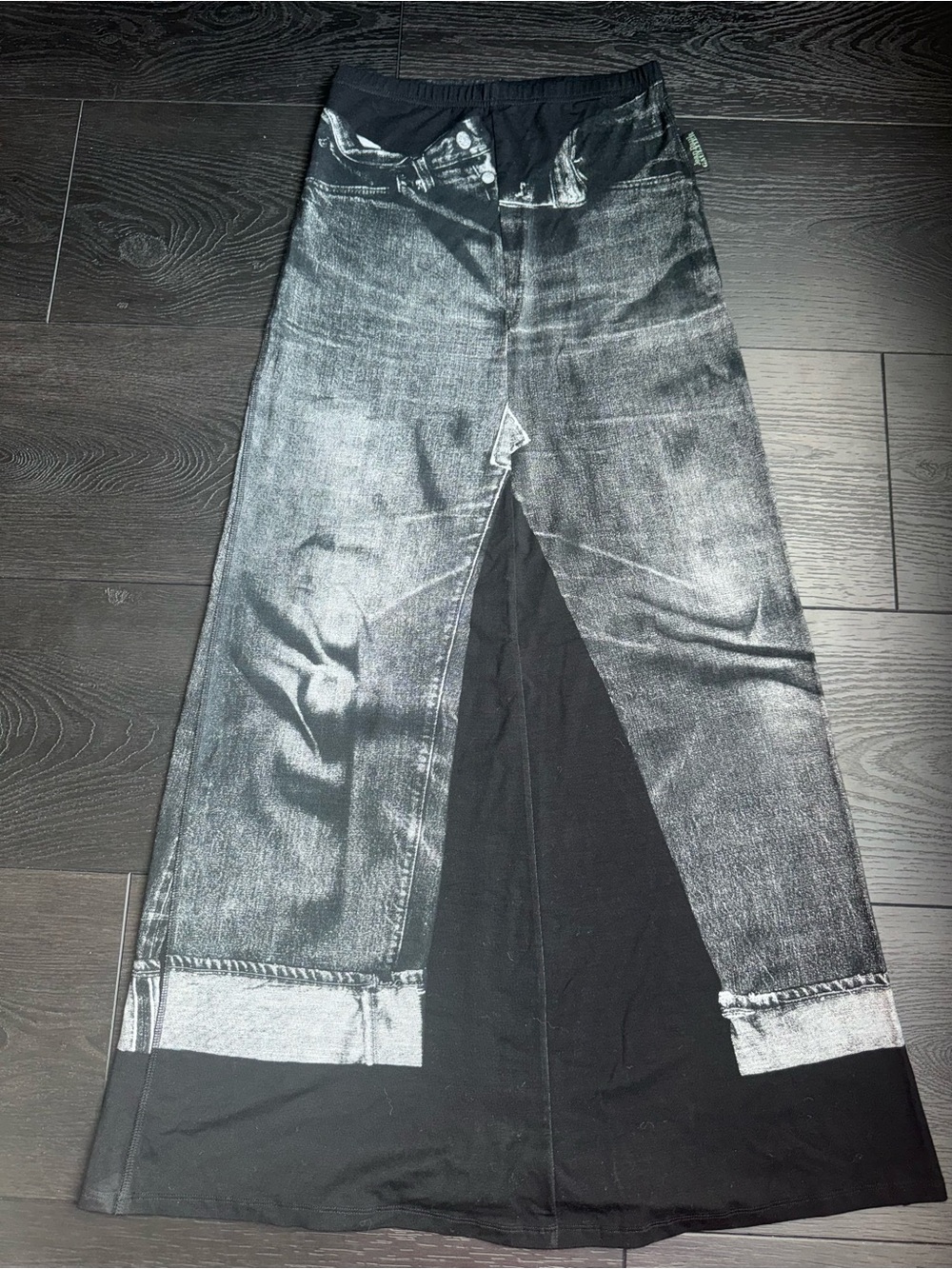 Jean Paul Gaultier Black and Gray Maxi Skirt